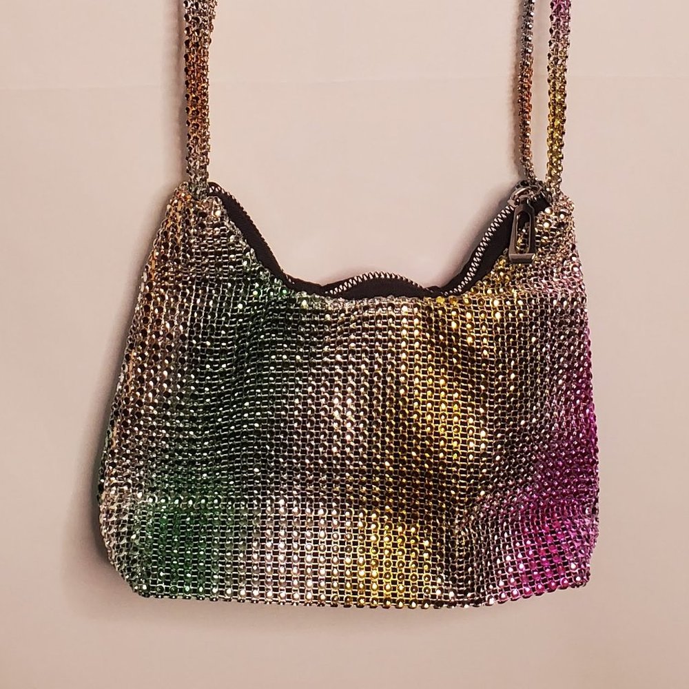 New! Glamours Rhinestone Rainbow Glam Party Shoulder Bag View 3